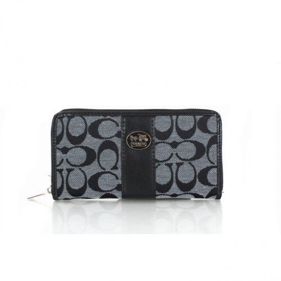 Coach Zippy Logo Signature Small Grey Wallets FER Coach Zippy Logo Signature Small Grey Wallets FER